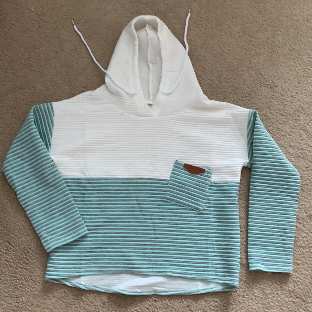 Dsonabed Jeans women Jacket white and blue/gray stripes